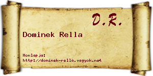 Dominek Rella névjegykártya